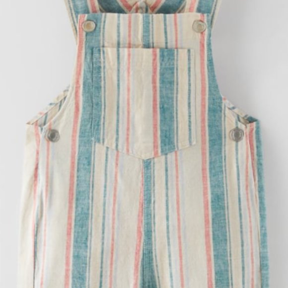 Zara COLORFUL STRIPED OVERALLS NWT - Picture 2 of 3